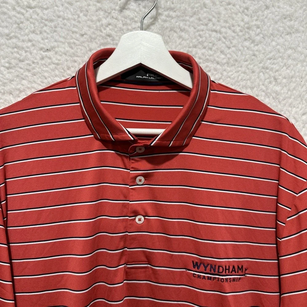RLX Ralph Lauren Men's Golf‎ Polo Shirt Size XL Red Wyndham Championship Logo